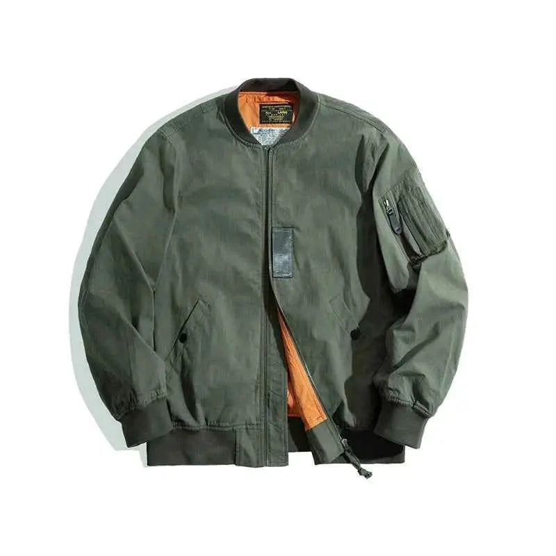 Maden Retro MA1 Bomber Flight Jackets Green Windproof Pilot Jacket Motorcycle Coat For Men Spring And Autumn