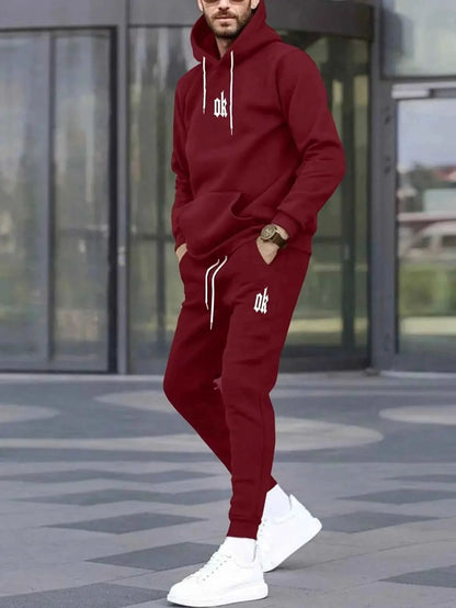 Autumn Winter Hooded Tracksuit Set For Men And Women With Drawstring Pullover Comfortable Casual Fashion Daily Wear