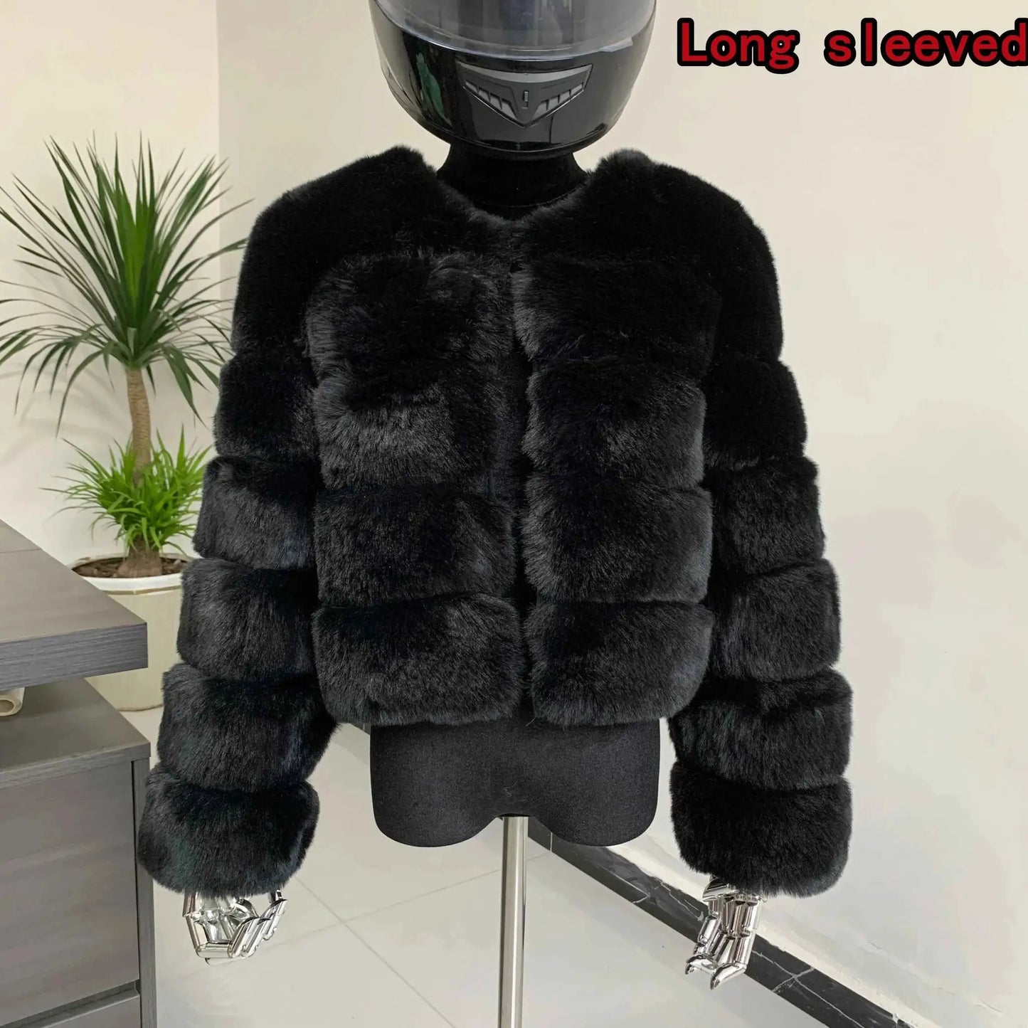 TeenStylo Winter Faux Fur Coat For Teens Long Sleeve Warm Outerwear With Plush Lining And Cozy Fit