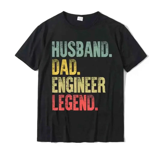 Funny Vintage Shirt For Husband And Dad Engineer Legend Retro T Shirt Oversized Men Tee Comfortable Thermal Transfer