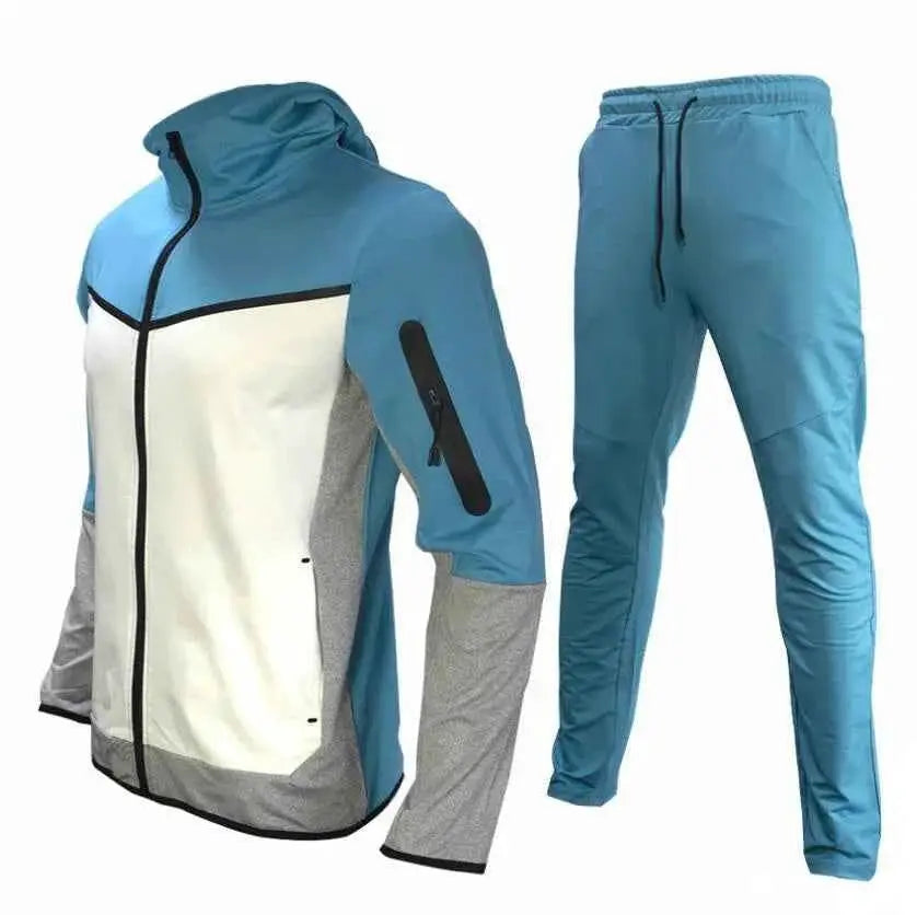 2024 Men Tracksuit 2 Piece Set Black Sportswear Jogging Suit Techwear Polyester Designer Style New Brand