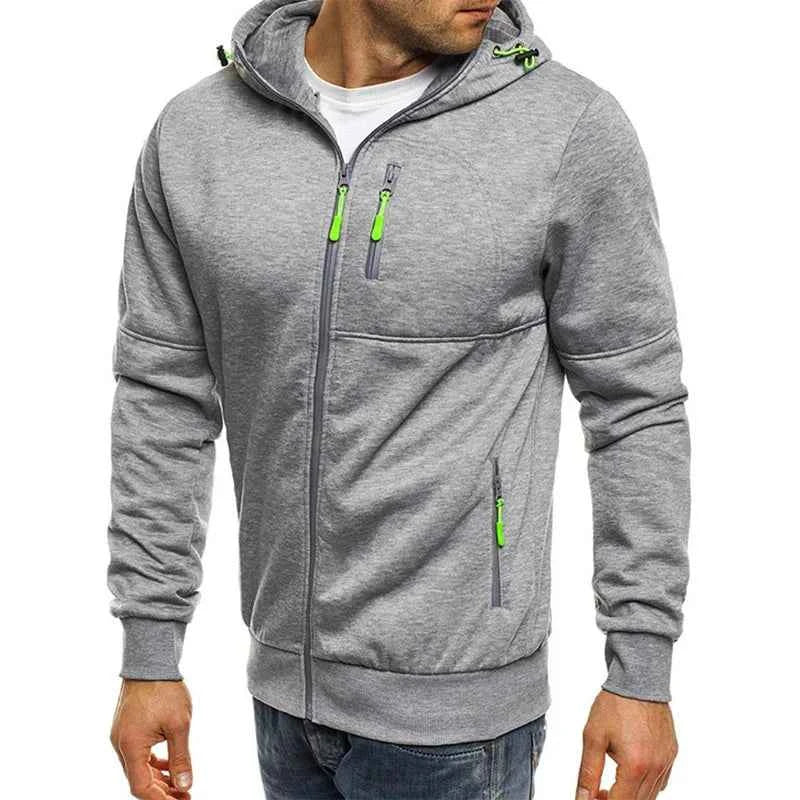 Men's Hoodies Sweatshirts Zip Up Hoodie Tracksuit Solid Long Sleeve Hooded Sweatshirt Spring Autumn Casual M-4XL Hoody