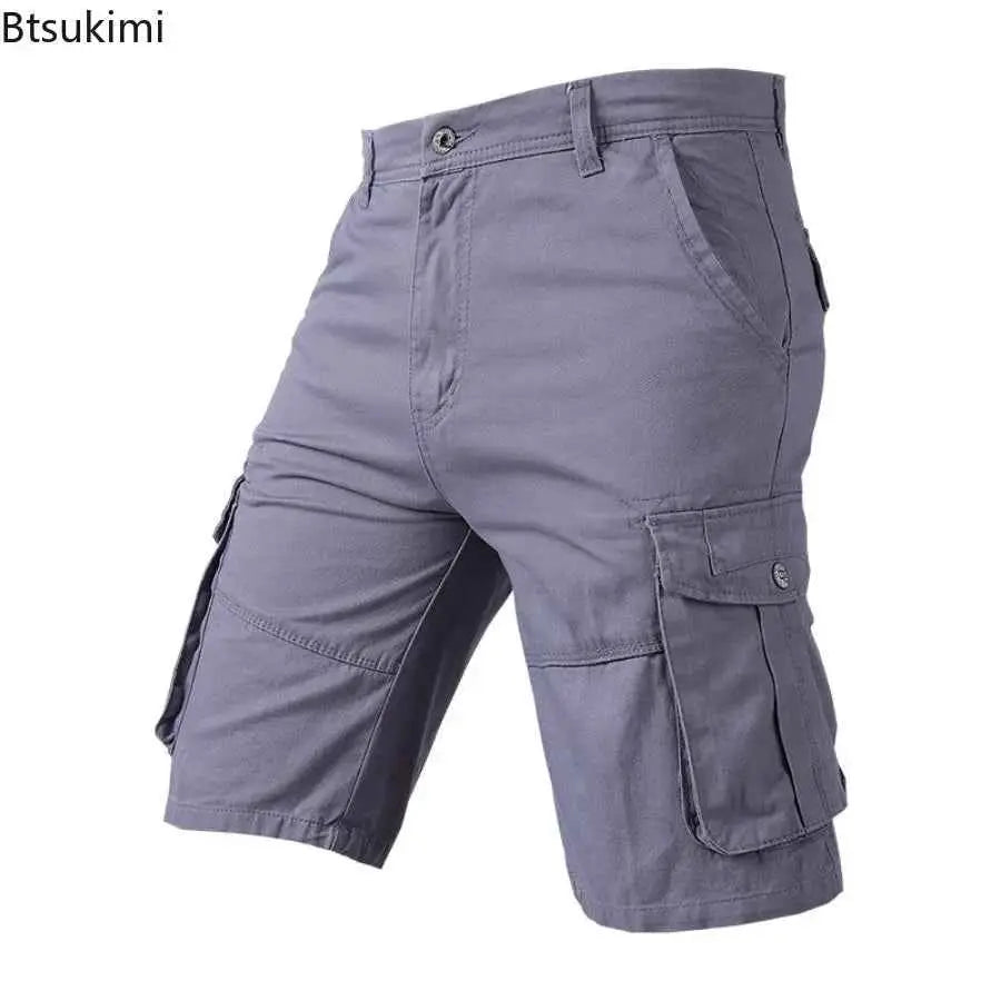 Men Cargo Shorts Summer 100 Percent Cotton Baggy Casual Outdoor Tactical Multi Pocket Shorts