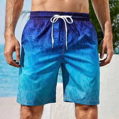 Men's Gradient Graphic Beach Shorts 3D Printed Board Shorts Swim Trunks For Summer Casual Vacation