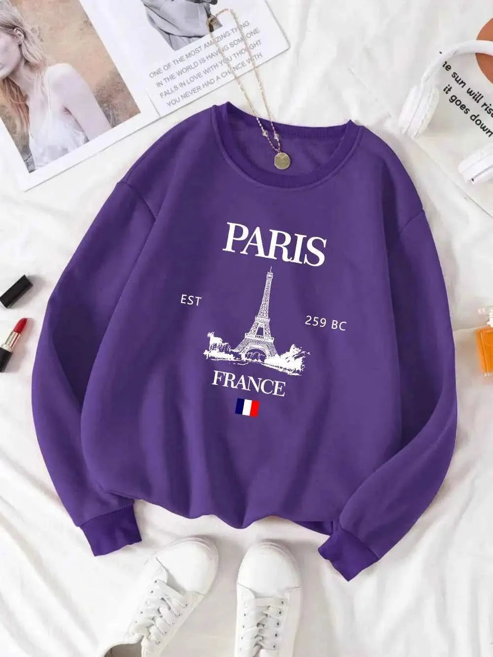 Paris France Eiffel Tower Hoodie Unisex Sweatshirt For Women Men Casual Wear Size S To 2XL TeenStylo