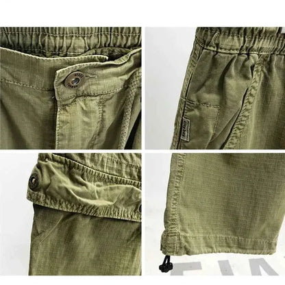 Men's Streetwear Cargo Pants Harajuku Style Japanese High Quality Vintage Tactical Straight Leg Trousers