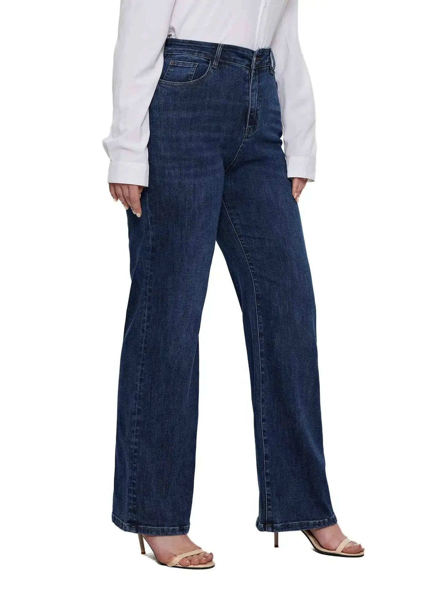 Plus Size Wide Leg Jeans For Women By TeenStylo Comfortable Denim Trousers For Everyday Comfort