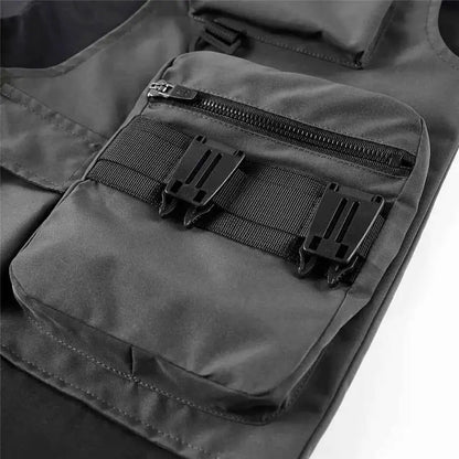 Summer Cargo Shorts Black Techwear Patchwork Streetwear Functional Bottoms For Men