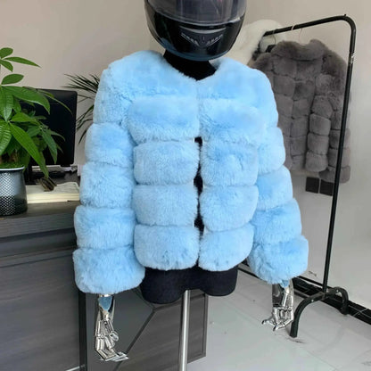 TeenStylo Winter Faux Fur Coat For Teens Long Sleeve Warm Outerwear With Plush Lining And Cozy Fit