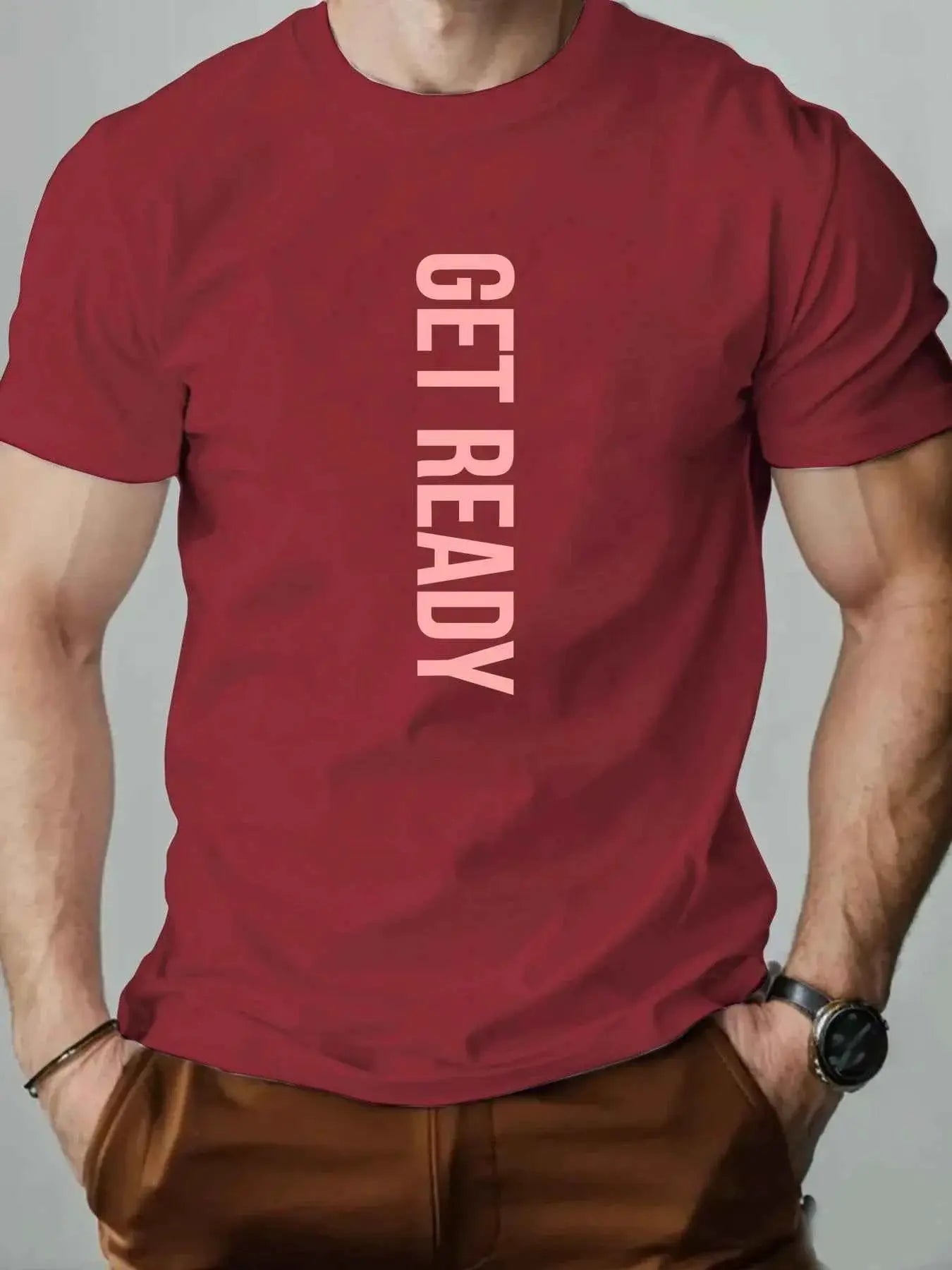 Summer Mens T Shirt Getfeady Pattern Print 100 Percent Cotton Breathable Oversized Round Neck Graphic Tee High Quality