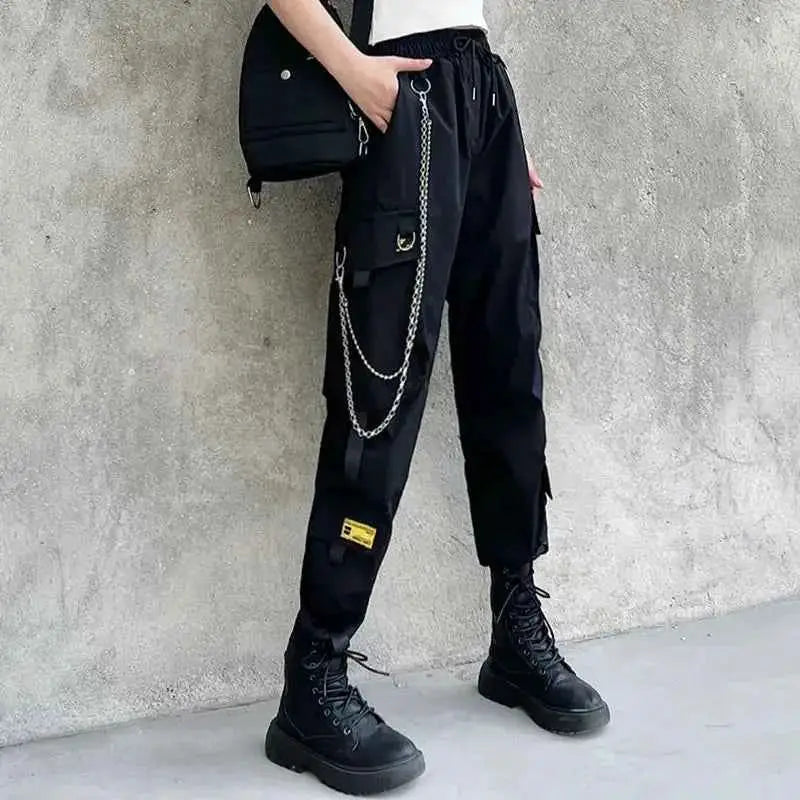 Cargo Pants Women Men 2023 Fashion Punk Jogger Trousers Harajuku Streetwear Ankle Length Oversized Harem Pants