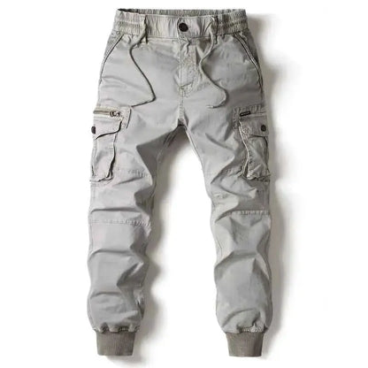 Cargo Pants For Men Jogging Casual Cotton Elastic Waist Military Streetwear Work Tactical Trousers Plus Size