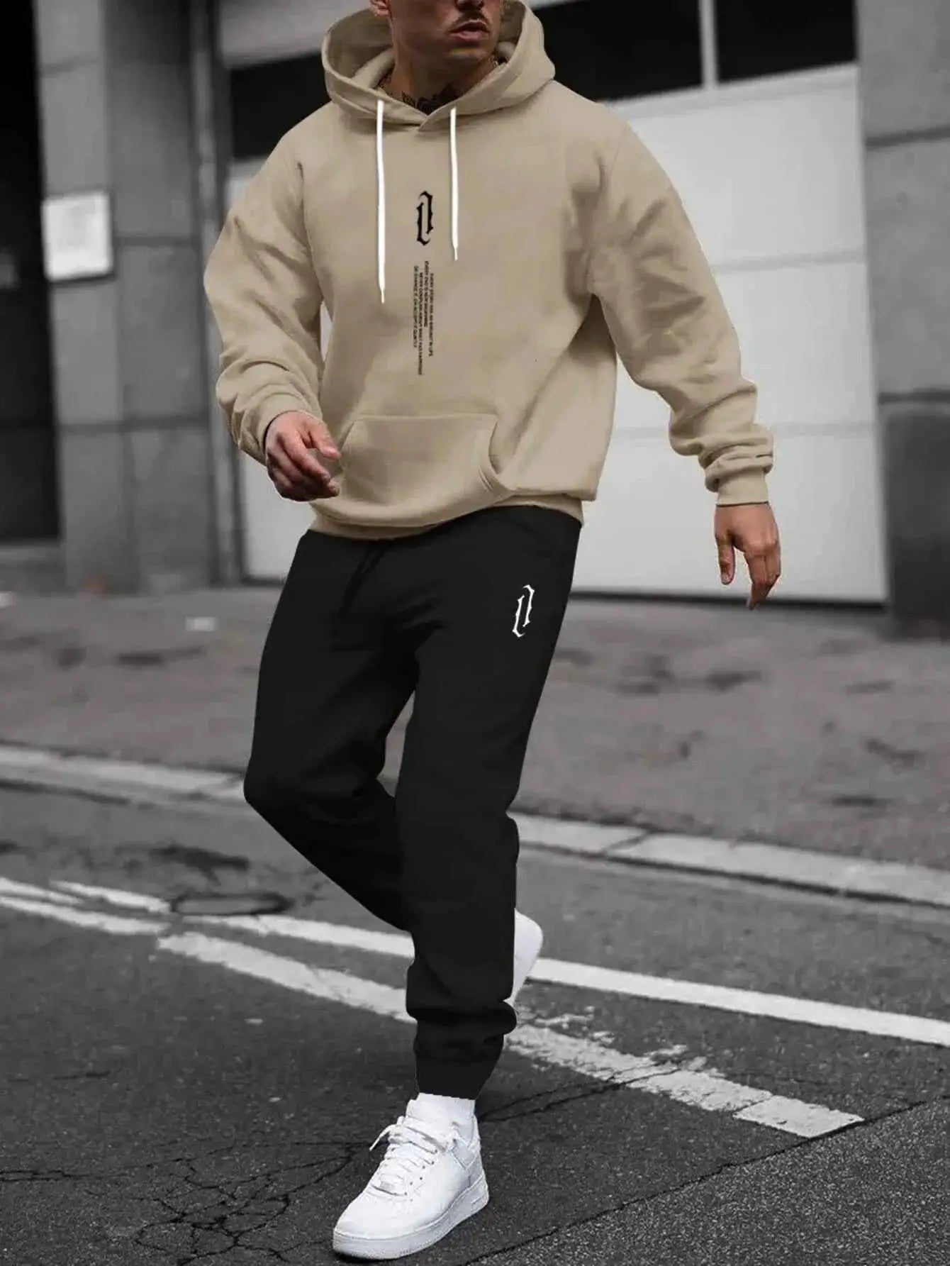 Autumn Winter Hooded Tracksuit Set For Men And Women With Drawstring Pullover Comfortable Casual Fashion Daily Wear