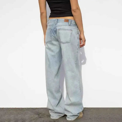 Slim Cut Jeans For Women High Waist Denim Pants With Pockets Stylish Wide Leg And Straight Leg