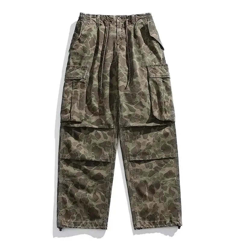 High Quality American Retro Ast Craft Camouflage Cargo Pants For Men Outdoor Tactical Baggy Trousers