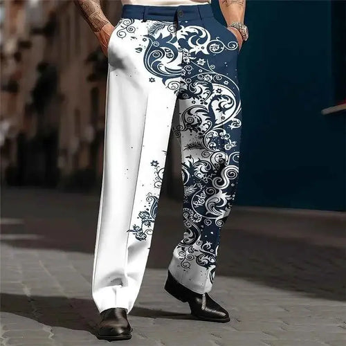 Men's Bamboo Cotton Pants 3D Digital Printed Breathable Quick Dry Casual Wear Spring Summer 2025
