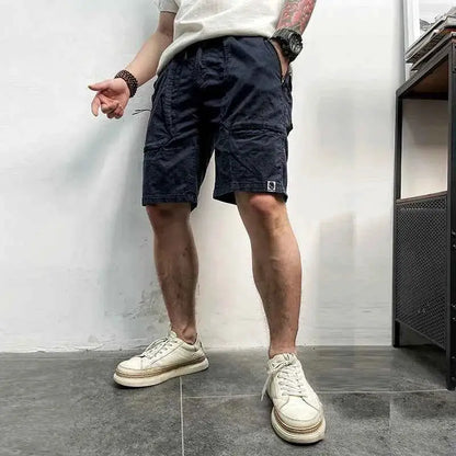 Men Summer Casual Classic Multi Pocket Camouflage Cotton Cargo Shorts Vintage Twill