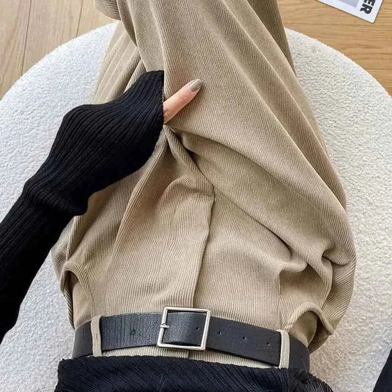 Corduroy High Waist Wide Leg Pants for Women Autumn Winter Casual Trousers Straight Leg New