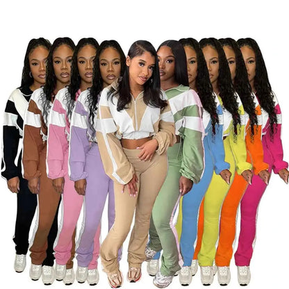 Spring 2025 Women's Two Piece Jogger Set Tracksuit Outwear Lounge Wear Sets For Everyday Activewear
