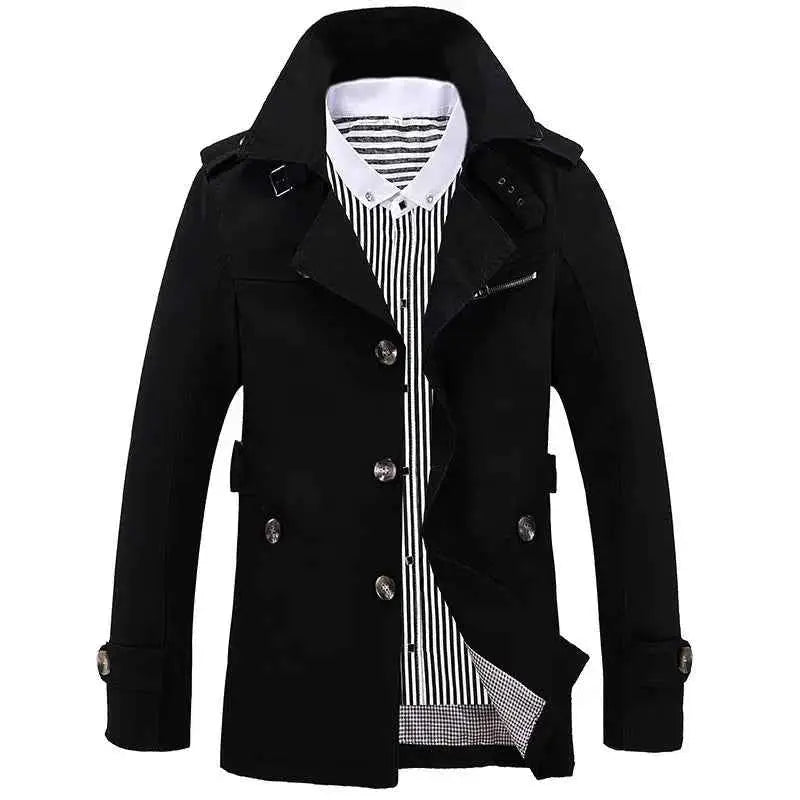 Men's Pure Cotton Windbreaker Long Jacket For Business Casual Streetwear 2025 Spring Summer Autumn Winter