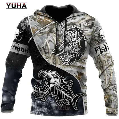 Mens Carp Fishing 3D Printed Harajuku Sweatshirt Unisex Casual Pullover Hoodie Style