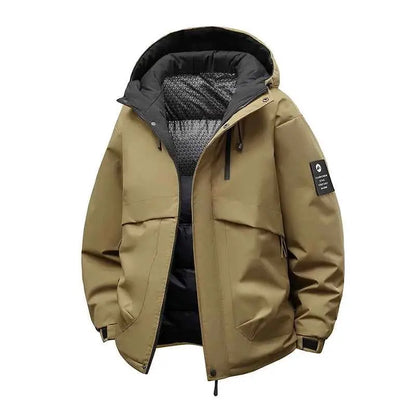Winter Men Waterproof Windproof Puffer Hooded Jacket Outdoor Thick Casual Parka Fashion Coat