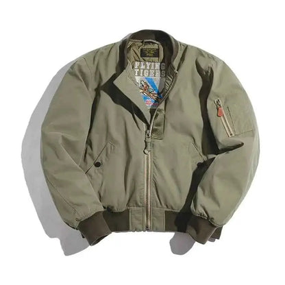 Maden Retro MA1 Bomber Jacket Thickened Splicing Baseball Flight Coat With Inner Pocket Mens Winter Cotton Padded Coat