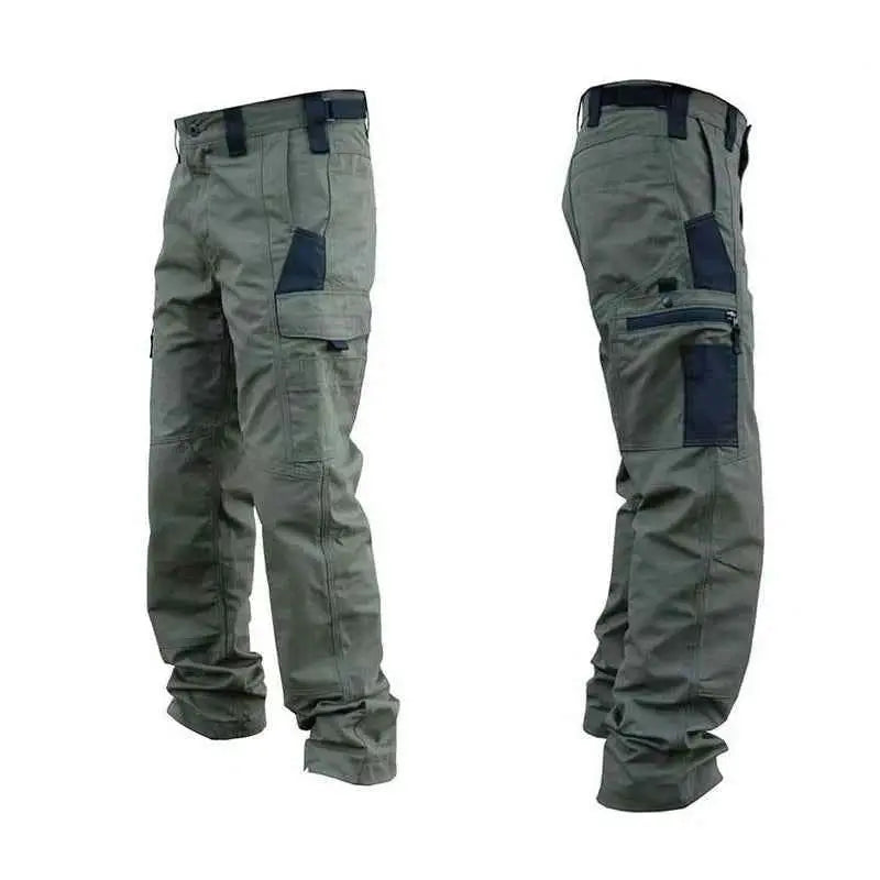 Men's Tactical Work Pants Outdoor Cargo Trousers Multi Pocket Waterproof Hiking Pants For Autumn And Spring