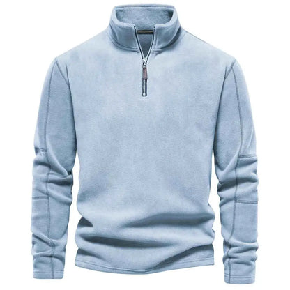 Mens Thick Warm Fleece Jacket Zipper Neck Stand Collar Soft Shell Sweatshirt Coat