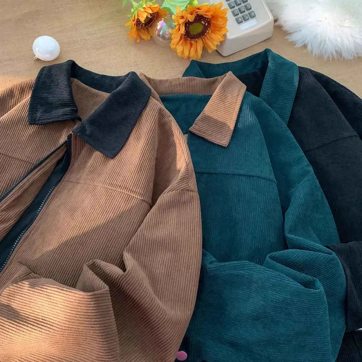 Retro 2025 Autumn Corduroy Bomber Jacket For Men Oversized Patchwork Casual Jacket 5XL