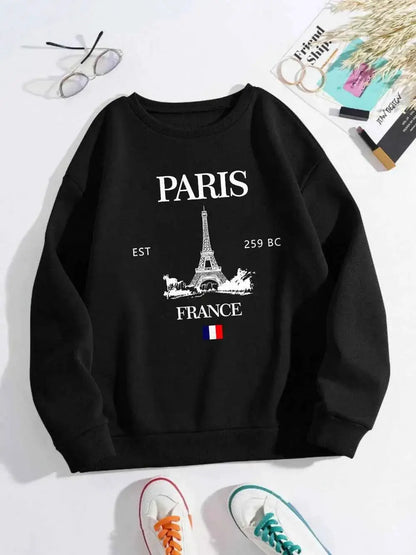 Paris France Eiffel Tower Hoodie Unisex Sweatshirt For Women Men Casual Wear Size S To 2XL TeenStylo