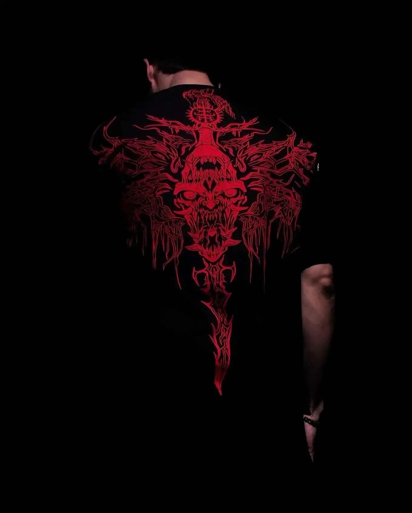 Lonely Shadow Gothic Streetwear T Shirt For Men And Women Oversized Cotton Tee Skeleton Art Grunge Dark Edge Fashion