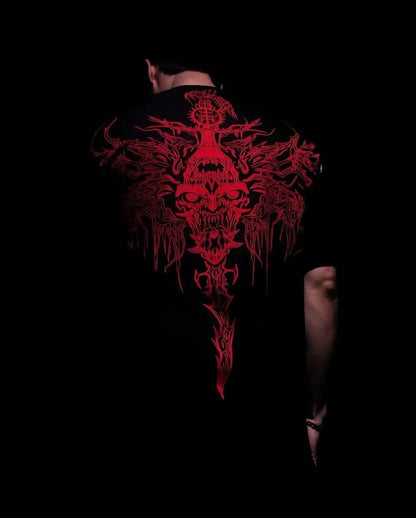 Lonely Shadow Gothic Streetwear T Shirt For Men And Women Oversized Cotton Tee Skeleton Art Grunge Dark Edge Fashion