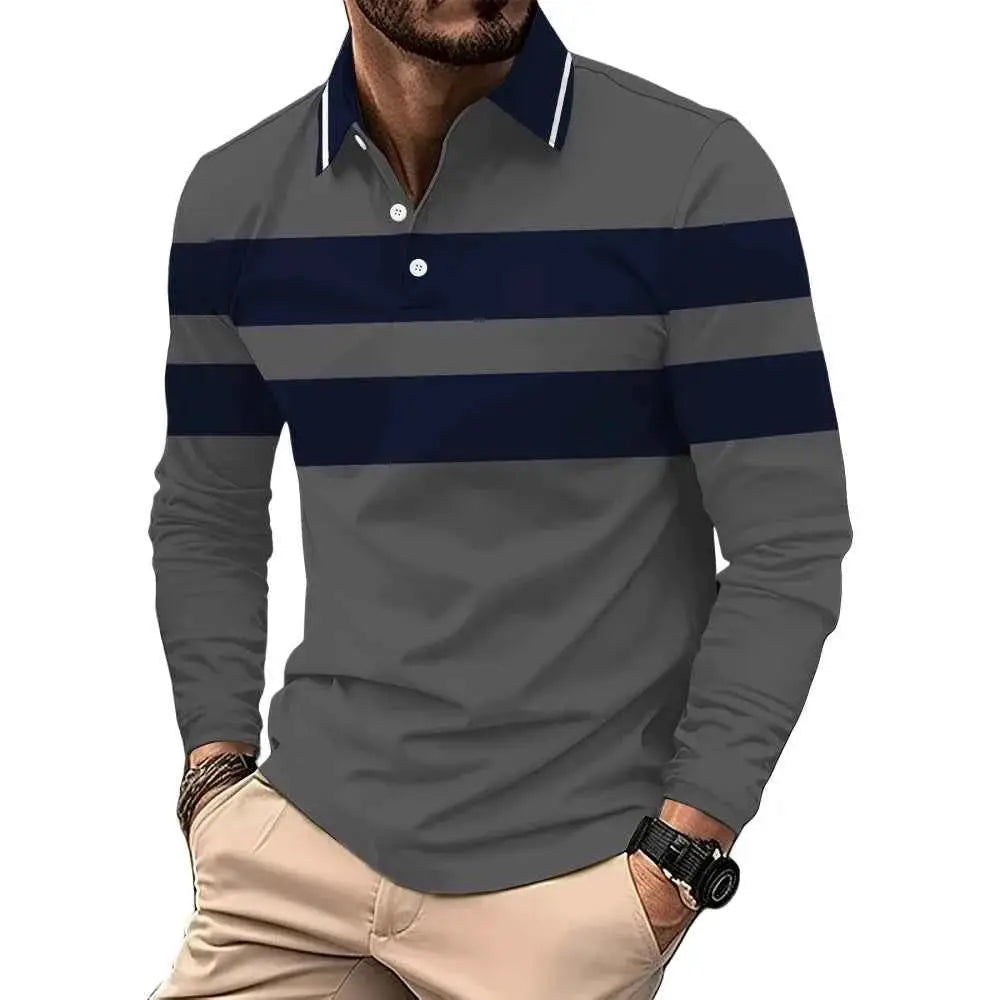 Vintage Stripe Print Mens Polo Shirts Classic Casual Wear For All Day Comfort By TeenStylo