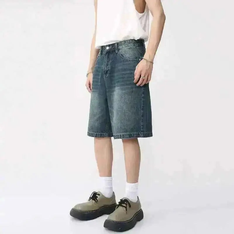 Summer Denim Shorts For Men Loose Fit Korean Style Asian Size TeenStylo Casual Everyday Wear