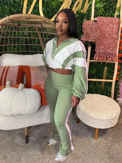 Spring 2025 Women's Two Piece Jogger Set Tracksuit Outwear Lounge Wear Sets For Everyday Activewear