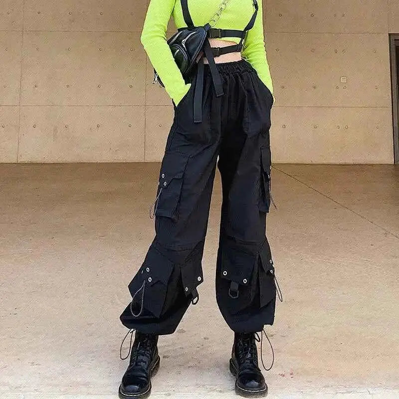 Cargo Pants Women Men 2023 Fashion Punk Jogger Trousers Harajuku Streetwear Ankle Length Oversized Harem Pants