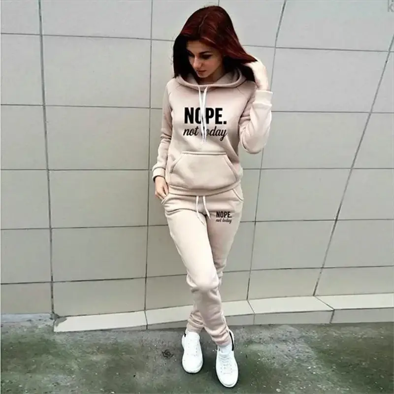 Womens Hooded Tracksuit Set For Jogging And Casual Wear With Matching Hoodie And Pants