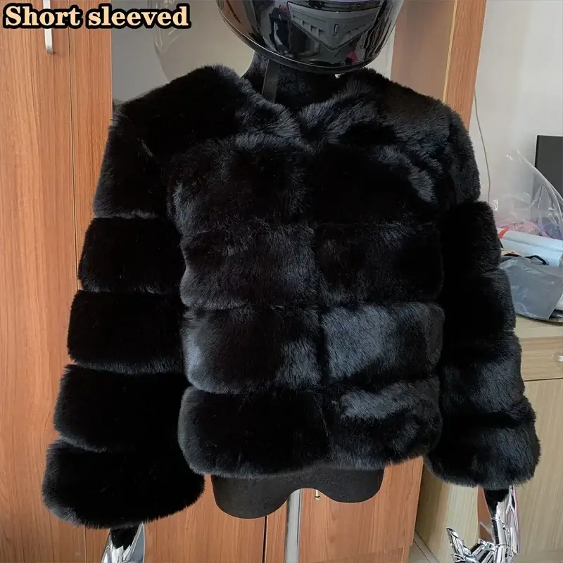 TeenStylo Winter Faux Fur Coat For Teens Long Sleeve Warm Outerwear With Plush Lining And Cozy Fit