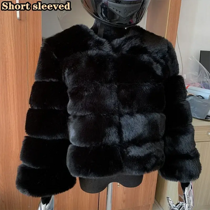 TeenStylo Winter Faux Fur Coat For Teens Long Sleeve Warm Outerwear With Plush Lining And Cozy Fit
