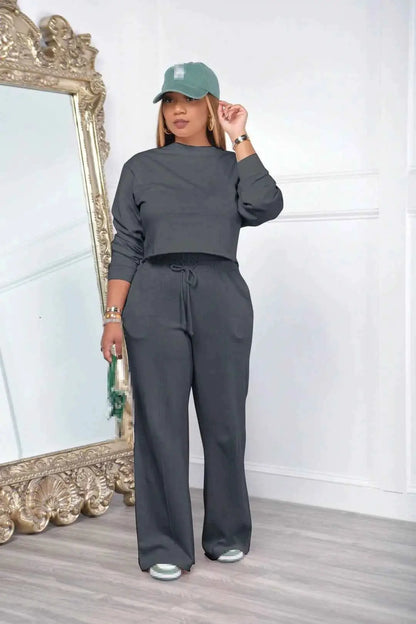 Two Piece Women Tracksuit Set For Winter And Fall Fashion Pants Set Comfortable Cozy Outfit