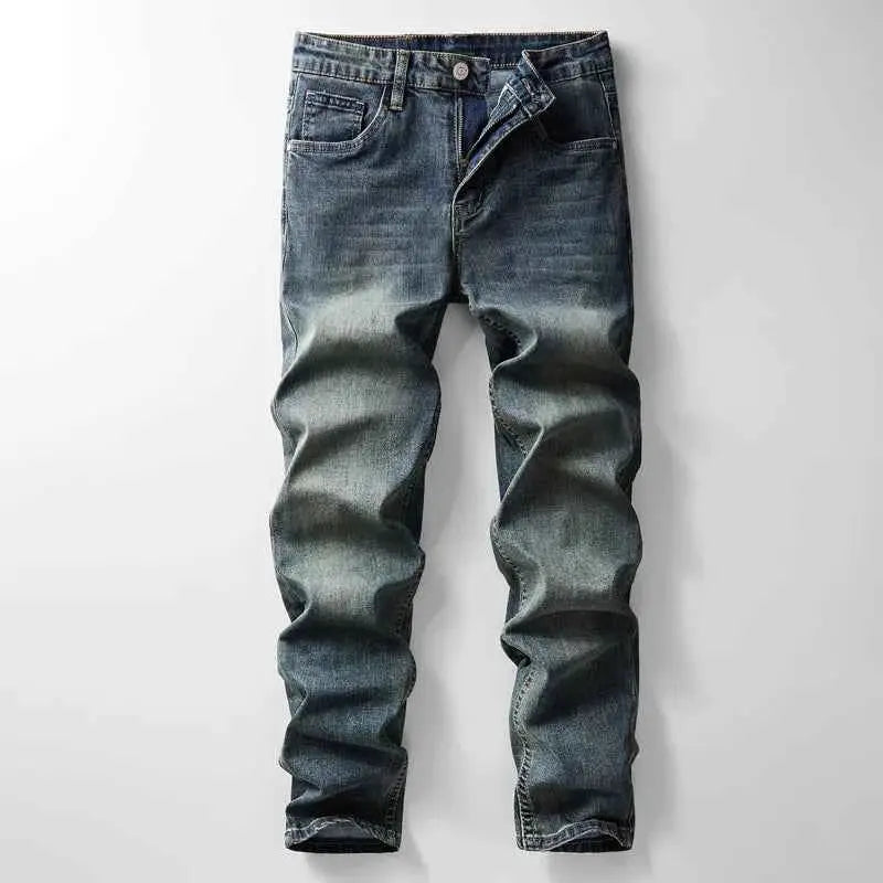2024 Autumn Winter American Denim Cowboy Set With Washed Elastic Jacket And Jeans For Men And Classic Versatile Style