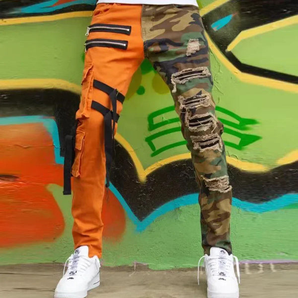 Men's Slim Ripped Camo Jeans|TeenStylo