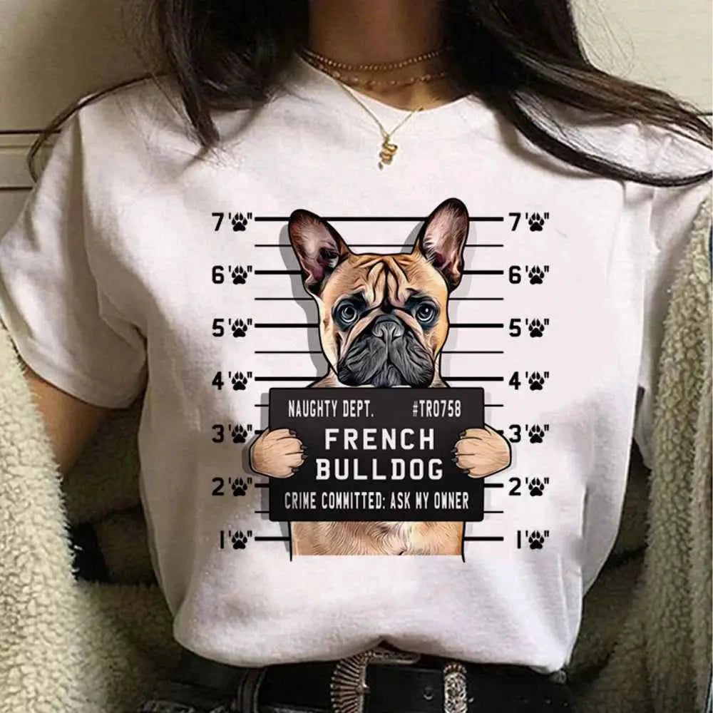 French Bulldog Graphic Tee For Women Japanese Inspired Cute Kawaii Style Graphic Shirt For Girls