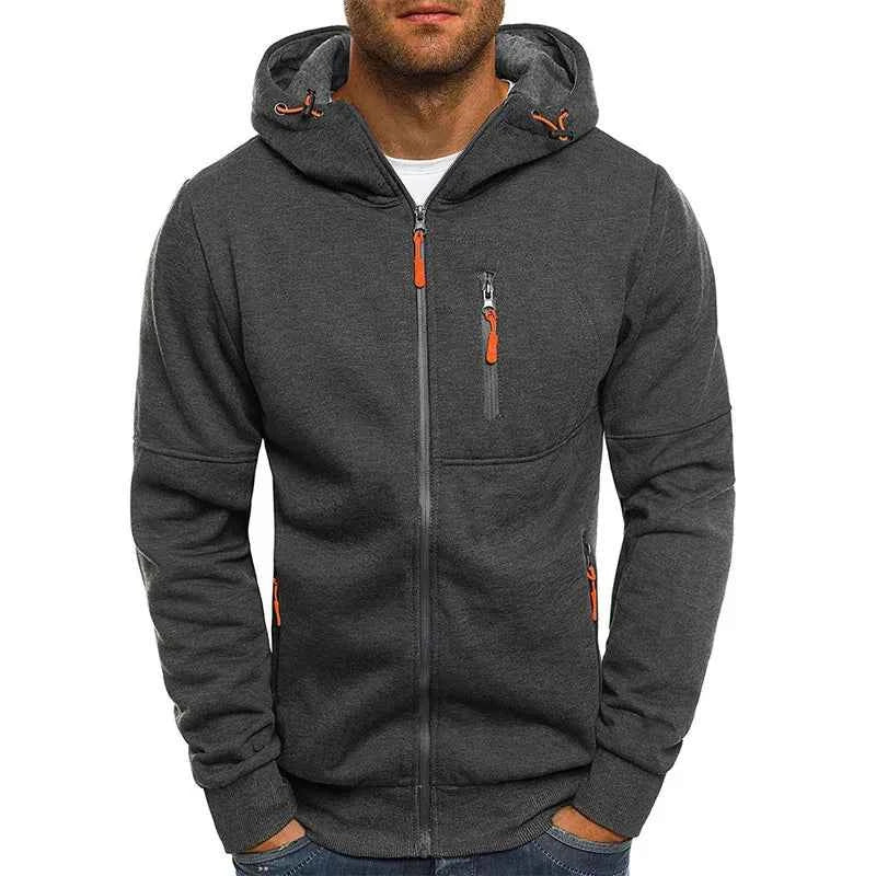 Men's Hoodies Sweatshirts Zip Up Hoodie Tracksuit Solid Long Sleeve Hooded Sweatshirt Spring Autumn Casual M-4XL Hoody