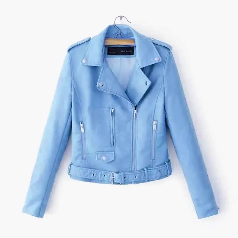 Fall New Style Slim Fit Zipper Embroidered Suede Jacket For Women Short Style Leather Coat