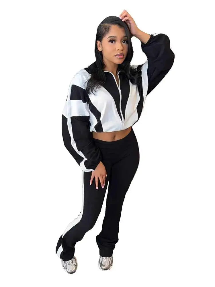 Spring 2025 Women's Two Piece Jogger Set Tracksuit Outwear Lounge Wear Sets For Everyday Activewear