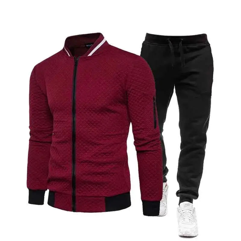 2026 New Mens Tracksuit Set Fashion Jogging Suit For Men Spring Autumn Long Sleeve Baseball Jacket Sportswear Outfit