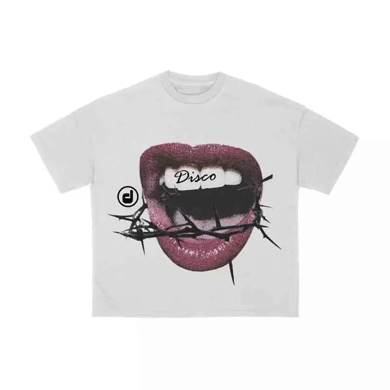 Cotton T Shirt Aesthetics Graphic Print Oversized Hip Hop Tee Rock Gothic Streetwear Short Sleeve Punk Retro Emo
