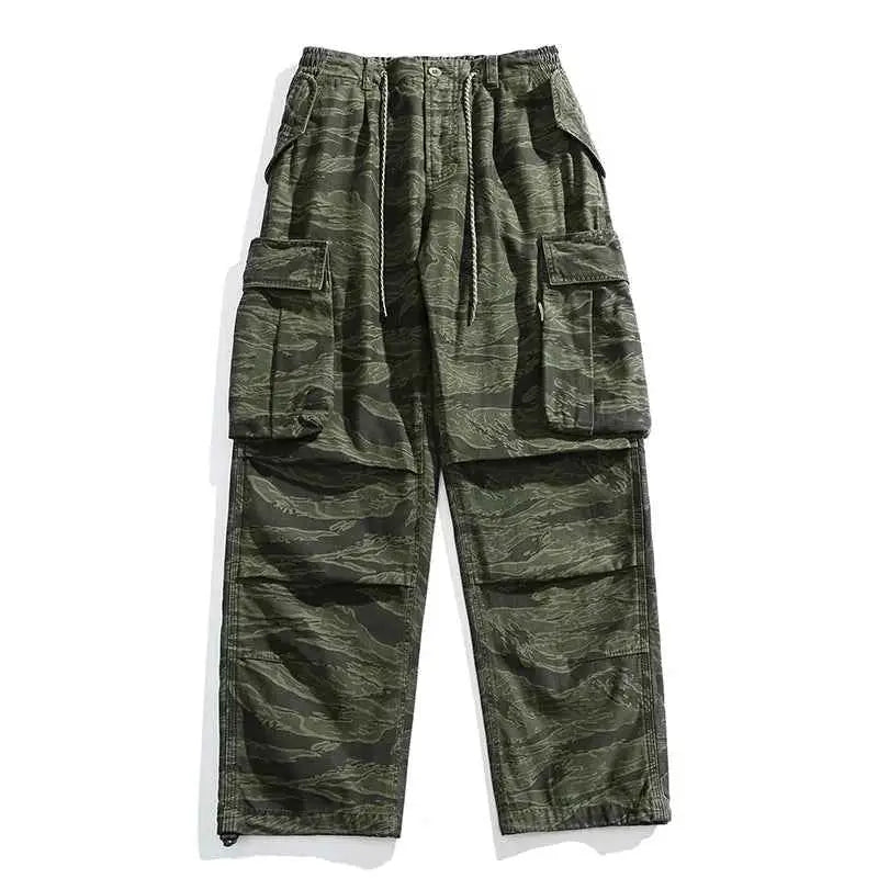 High Quality American Retro Ast Craft Camouflage Cargo Pants For Men Outdoor Tactical Baggy Trousers